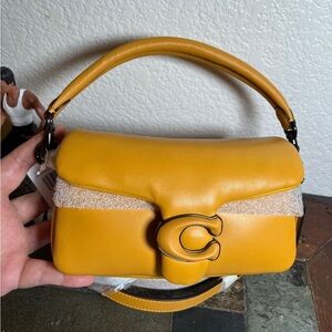 Coach Pillow Tabby 18 Bag in Pewter/Buttercup (Yellow/Orange) Napp